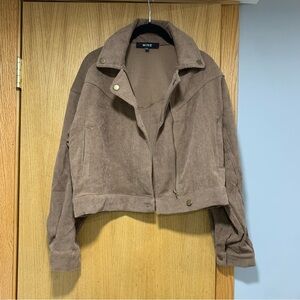 MINE Women's Brown Corduroy Moto Jacket NWOT - Size Small